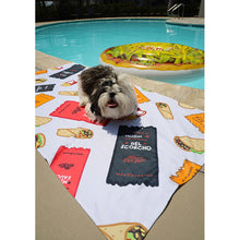 Load image into Gallery viewer, Del Taco Hot Sauce &amp; Food Beach Towel - White
