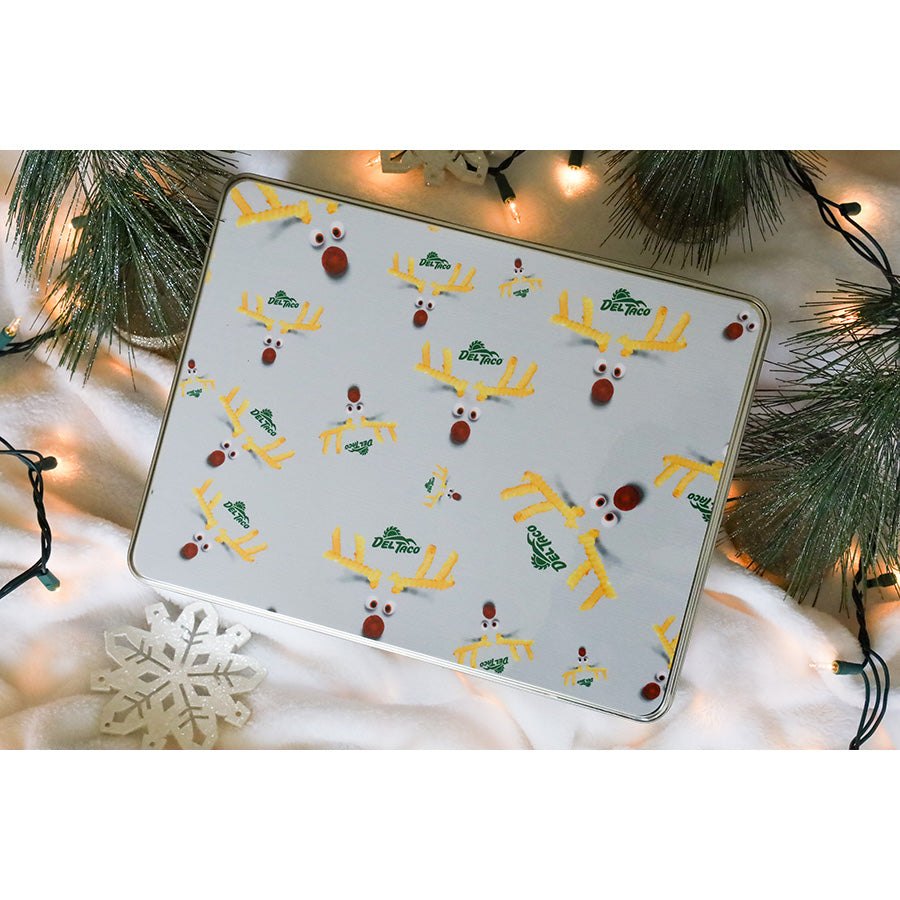 Crinkle Cut Reindeer Hot Sauce Tin with 300 Hot Sauce Packets